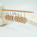 8 PCS Wooden Sheep Knitting Crochet Locking Stitch Marker Hangtag Rings DIY Sewing Tools Needle Clip Crafts Accessories
