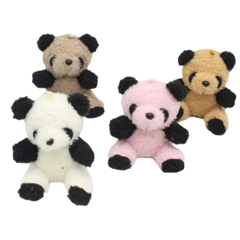 Cute Panda Plush Doll Charm Keychain Claw Machine Cartoon Fluffy Stuffed Animal Toy Backpack Bag Pendant Key Chain Accessories