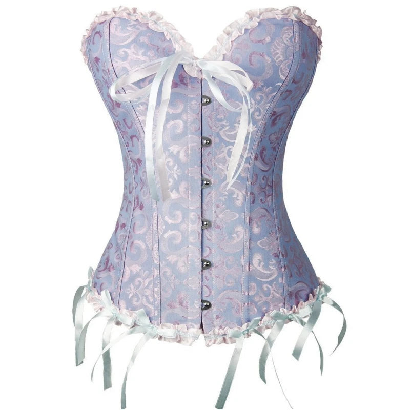 Women Wearable Bust Supporting Tummy Control Corset Shapewear Rear Tie Court Corset