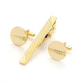 Wholesale Gold Plate Stainless Steel Cufflinks and Tie Clip Sets for Men Luxury Logo Customized Necktie Pin Cuff Links Studs Set