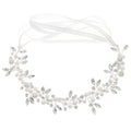 SLBRIDAL Handmade Alloy Crystal Rhinestones Pearls Bridal Tiara Headband Wedding Headpieces Hair Accessories Women Jewelry