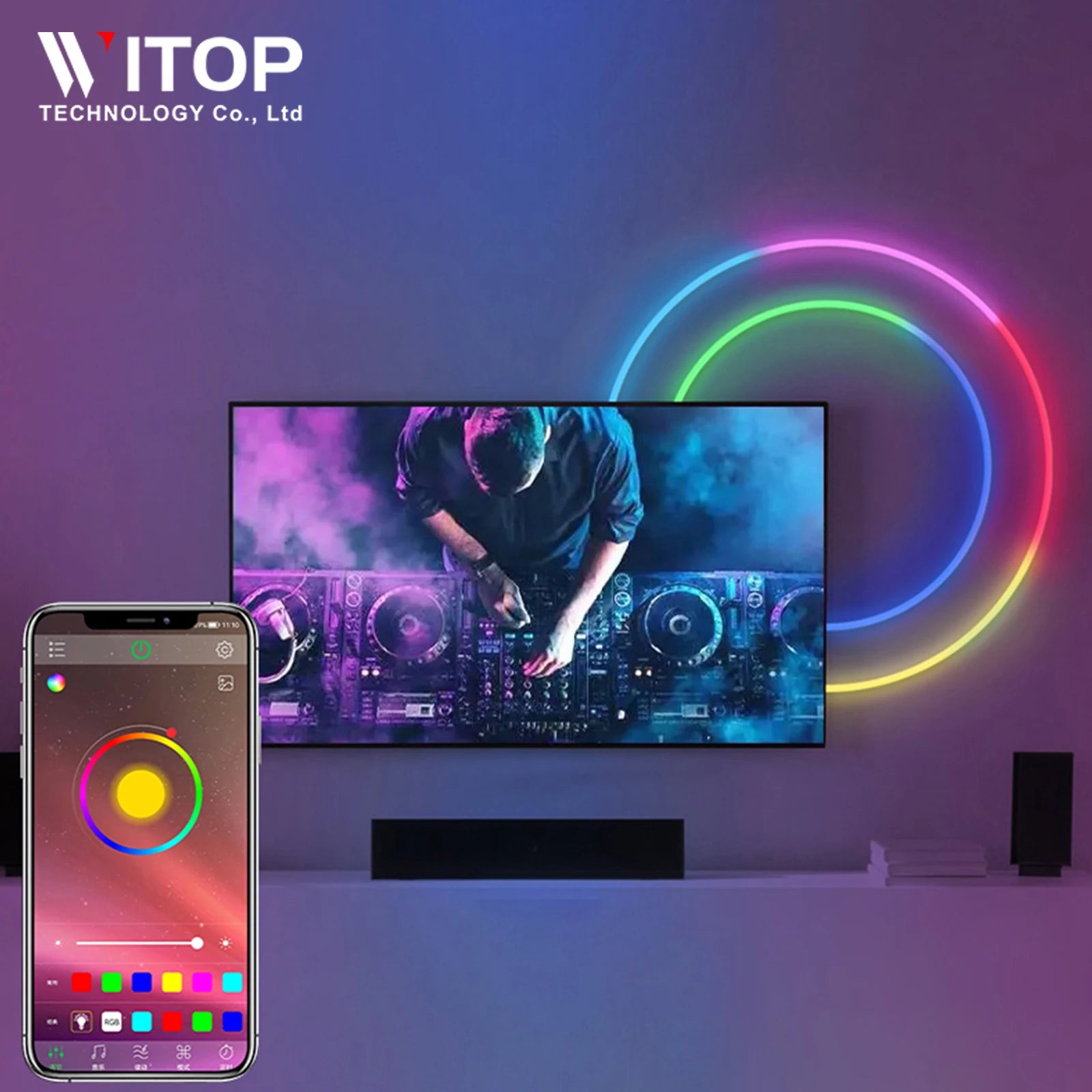 5 Meters DIY Any Shape Full Color RGB Organic Silicone Soft Light Strip Patternless Tuya APP Atmosphere Neon Lights