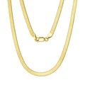 BSC35 RINNTIN 18K Gold Plated 925 Sterling Silver Italian Solid 3mm Flexible Flat Herringbone Chain Necklace for Men Women