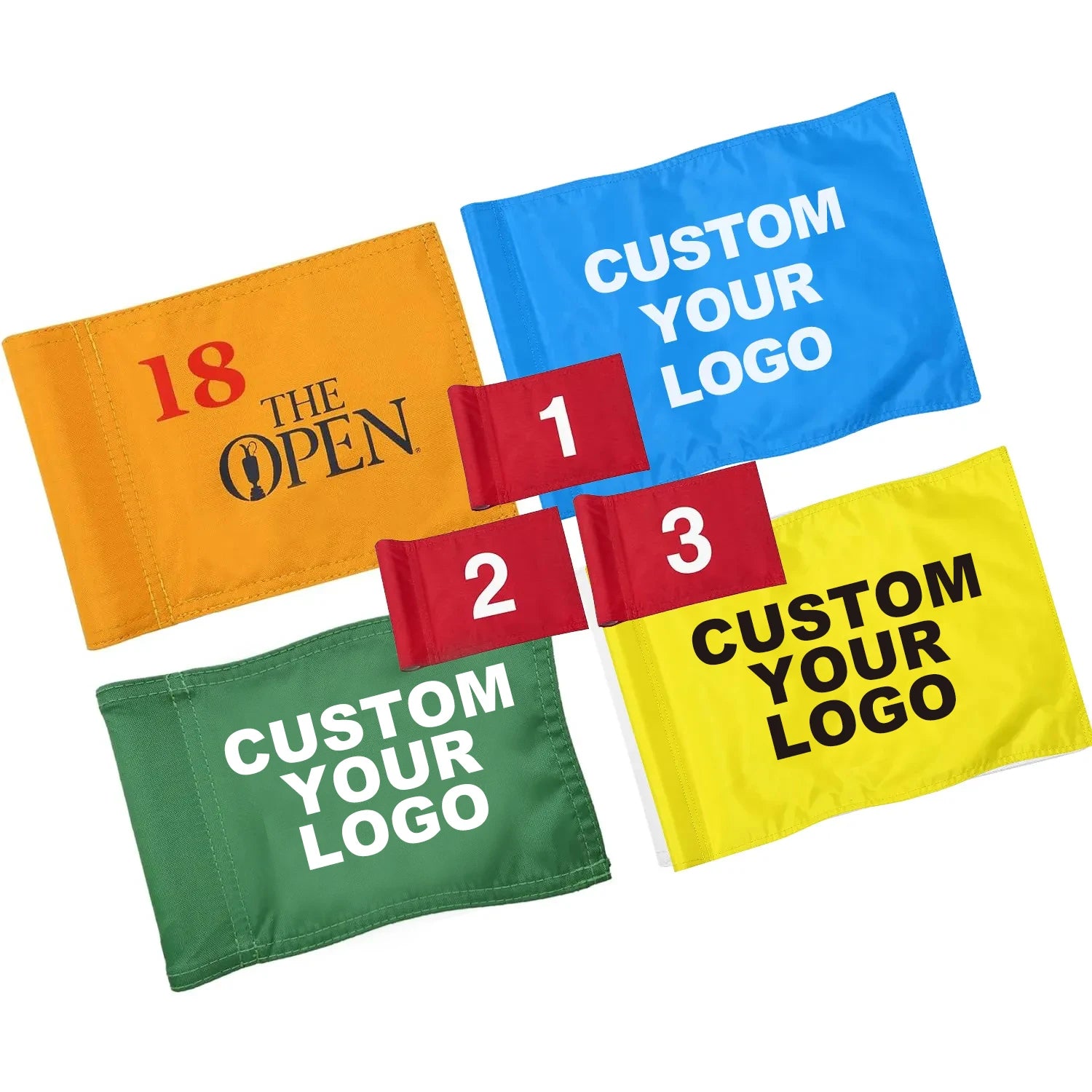 Customized Mini Golf Flag 420D Oxford Double Sided Printing Outdoor Sports Golf Flag Kit