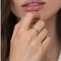 Fenny Stainless Steel Waterproof Cubic Fashion Round Hollow Out Ring for Women 18K Gold Plated Wholesale Jewelry