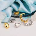 Chris April 316L Stainless Steel PVD Plated Water Drop Stud Earring