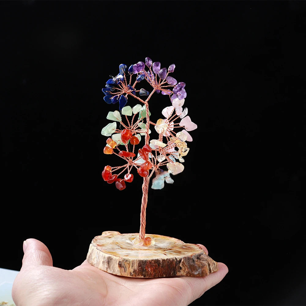 Healing Gemstone Bonsai for Home Office Decor Natural Tree Life Feng Shui Money Crystal Spiritual Gift for Good Luck
