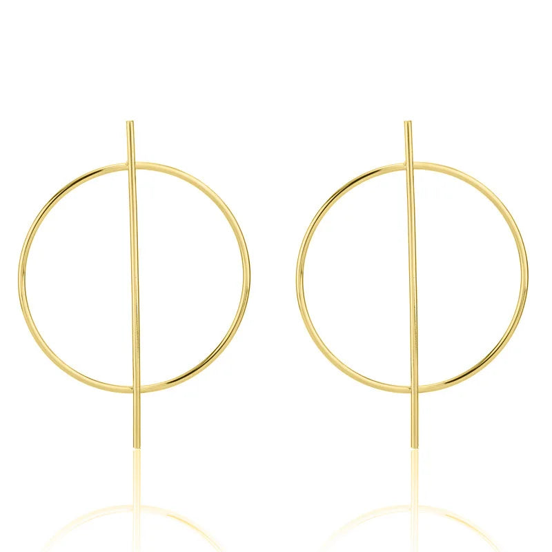 Trendy Gold and Silver 6cm Hoop Earrings Big Metal Alloy Exaggerated Personality for Party Engagement Gift Ideas