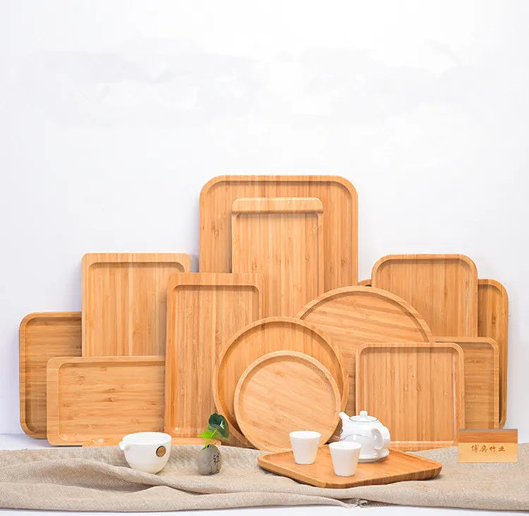 Kitchen Bamboo Wood Tray Snack Tea Coffee Tea Serving Tray Mini  Wooden Serving Tray