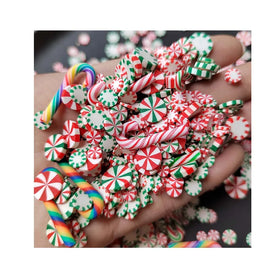 Mix Christmas Polymer Clay Candy Crafts Candy Cane Miniature Fit Shaker Slime Embellishments