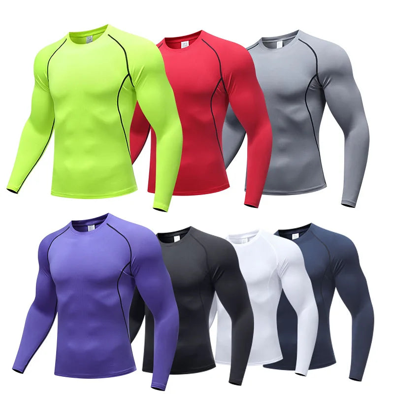 Custom Full Digital Printing Men's Compression Gym Workout Tees Quick Dry Fitness Gym Wear for Sports Training