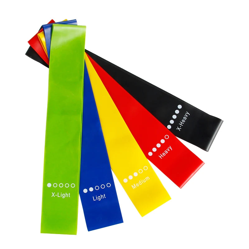 Custom Logo Elastic Loop Fitness Resistance Bands Gym Workout Exercise Latex Rubber with 5 Resistance Levels and Carry Bag MegaBDM