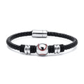 Fashion Jewelry Unisex Women Mens Baseball Leather Bracelets With Magnetic Clasp