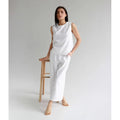 2023 New Light and Comfortable Sleeveless Top and Pants Solid Color Pajamas Lounge Wear Women Set Suits