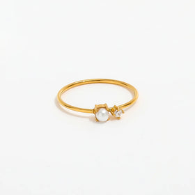 Fenny 18K Gold Plated Waterproof&Non Tarnish Elegant Fashion Shell Pearl Fine Zirconia Stainless Steel Wholesale Jewelry