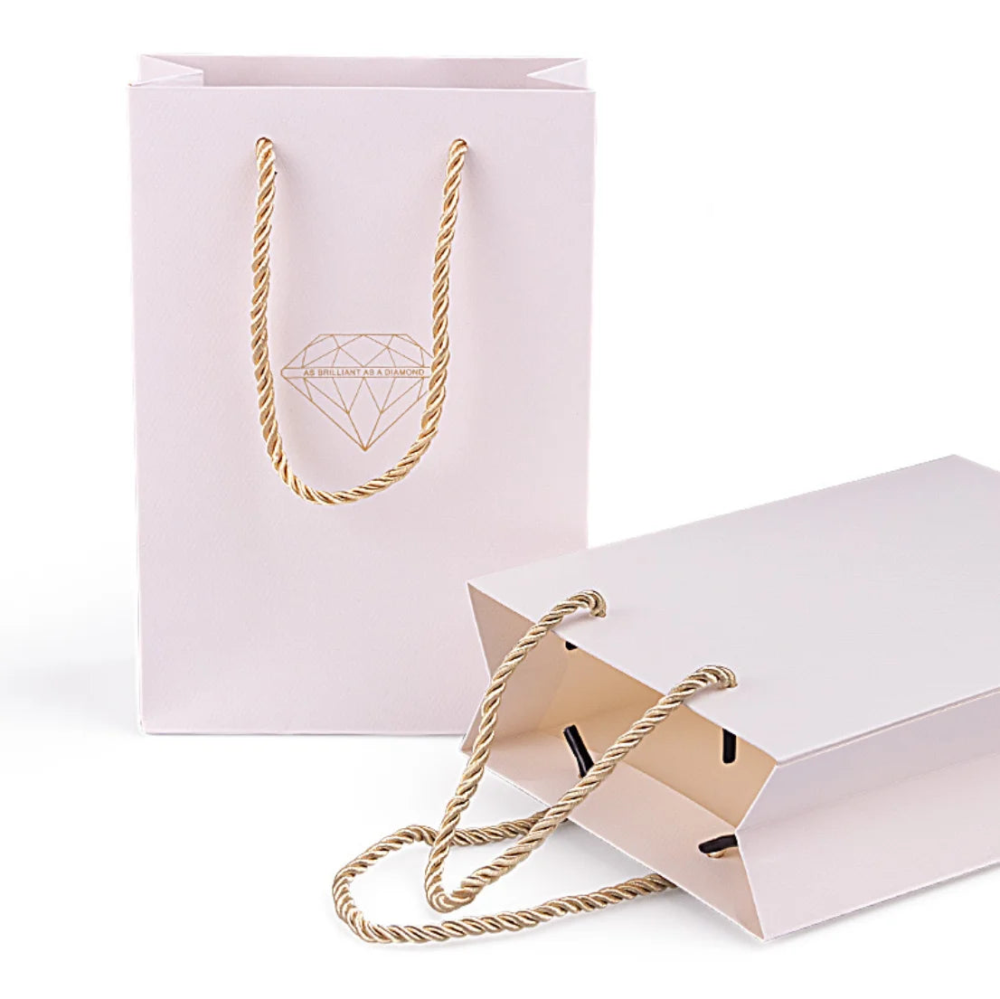 Wholesale Custom Bags Jewelry logo Paper Bag Jewellery White Paper Jewelry Bag