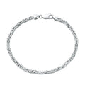 SB122 Personalized Italian 925 Sterling Silver 18K Gold 2.5mm Flat Byzantine Link Chain Bracelet for Women Men