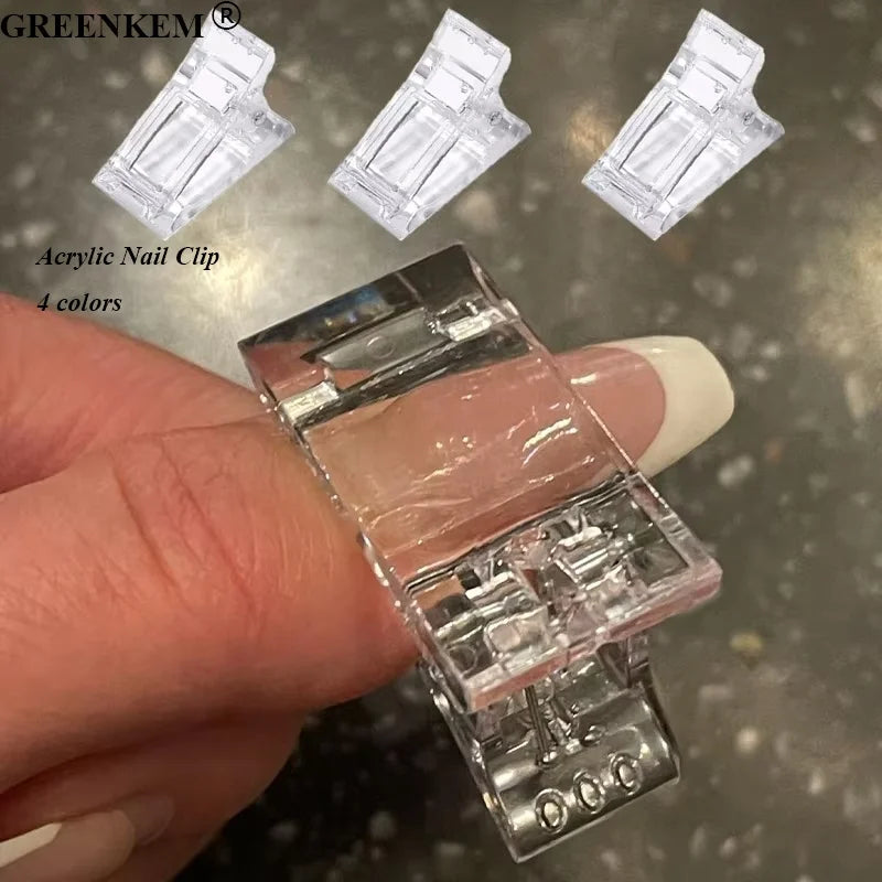 Acrylic Nail Clip Clear Gel Quick Building Nail Tips Clips Fingernail Extension UV Clamps Manicuring Art Nail Extension Clips