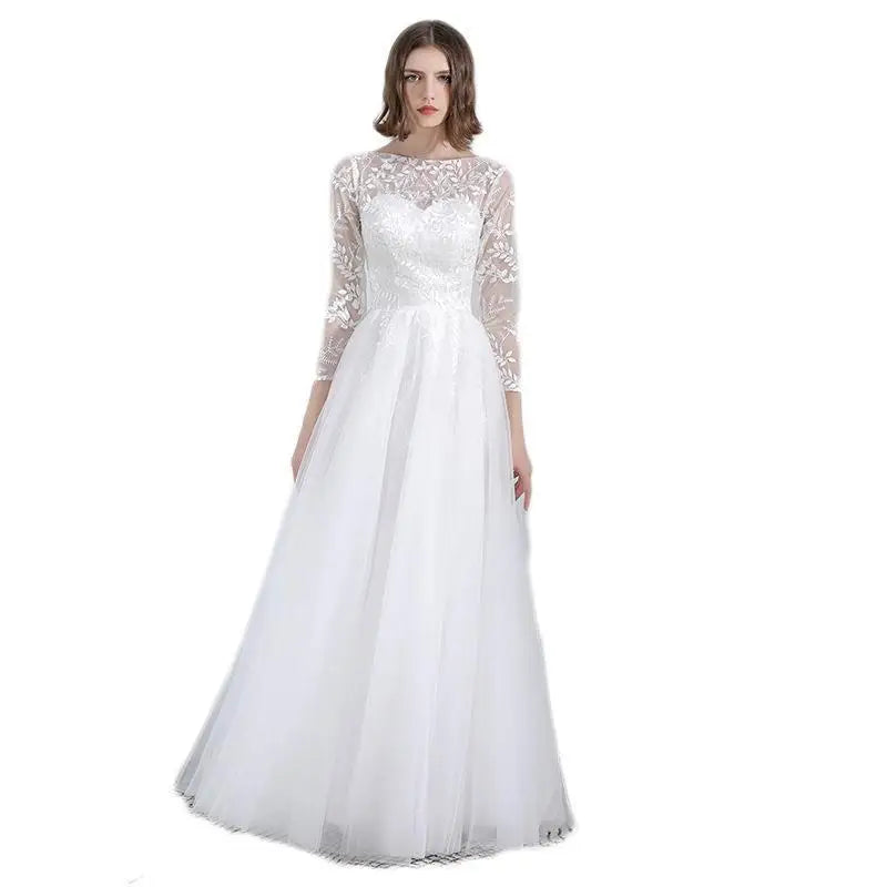 French Light Wedding Dress 2023  Europe and the United States Cross-border Simple Senxian Temperament Travel Shoot Slim Ou