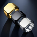 Wholesale Custom logo Stainless Steel Men's Ring Classic 18K Gold-plated Fashionable Ring Jewelry Suitable for Wedding Parties