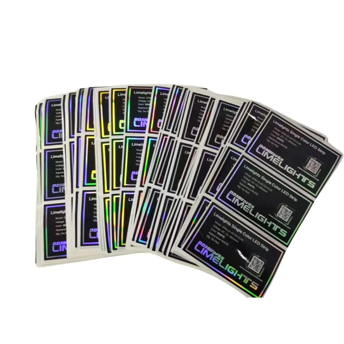 Custom Printing Logo Hologram Silver Paper Electric Product LED Label Sticker Vinyl Laptop Charger Sticker