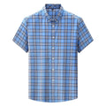 2023 Loose Casual Short Sleeve Shirt Fat Man Summer Thin Business Plaid Shirt
