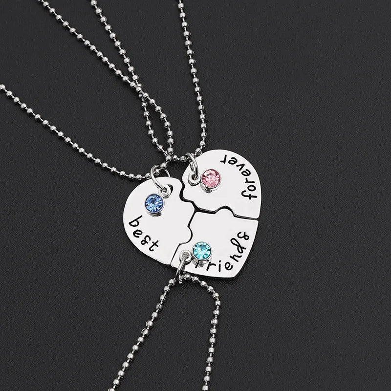 All-match Heart Letter Splicing Necklace for Women Classic Wedding Party Accessories Alloy Silver Plated Customizable Friendship