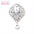 New Crystal Large Brooch Rhinestone Teardrop Glass Lady Brooch Pin for Dress Wedding Decoration