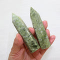 Natural Hexagonal Faceted Prism Polished Tumbled Stone Green Vein Jade Energy Healing Crystal Wand Eco-Friendly Crafted Product