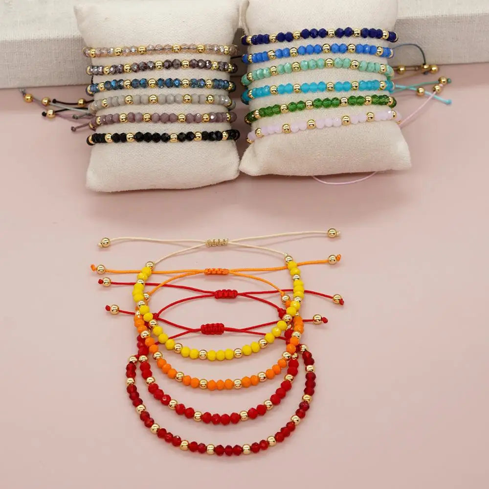 Go2boho Bohemian Colorful Gold Plated Beaded Bracelet Women Handmade Friendship Fashion Jewelry Luxury Crystal Bead Bracelet