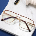 Retro Double Bridges Square Women Anti-Blu-Ray Glasses Frame Fashion TR90 Spring Hinge Men Optical Frame Computer Glasses