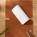Factory Direct Sale Rectangle Vinyl Leather Elegant Placemat Pad Dining Table Mat Heat Insulation Placemat