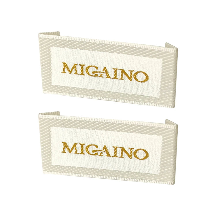 Luxury Damask Clothing Neck Woven Labels Private Design Satin and Cotton Fabric Shirt Tag with Logo Sustainable Feature