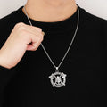 Europe and the United States Popular Exaggerated Overbearing Warrior Helmet Pendant Hip Hop New axe Long Necklace