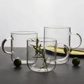 Hot Selling Transparent Cocktail Glasses Drinking Tea Cup Borosilicate Tumbler Glass Mug with Handle for Tea Coffee Water