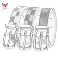 Kids Boy Belts Children's School Students Checkered Brown White Blue Training Luxury Fashion Belts