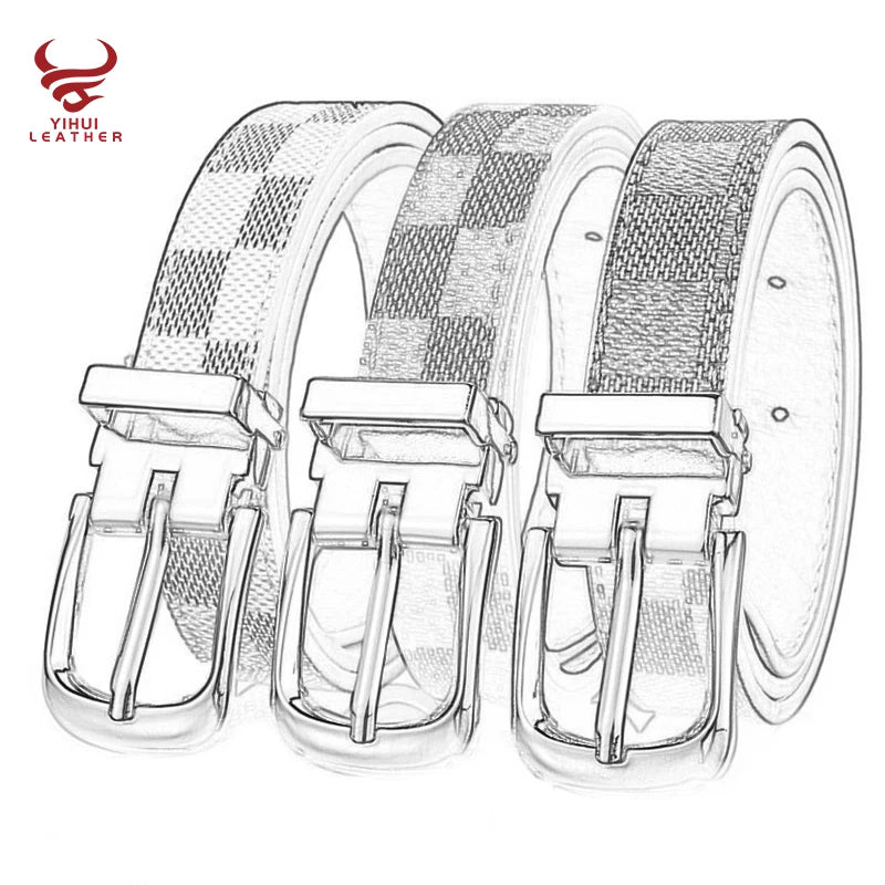 Kids Boy Belts Children's School Students Checkered Brown White Blue Training Luxury Fashion Belts