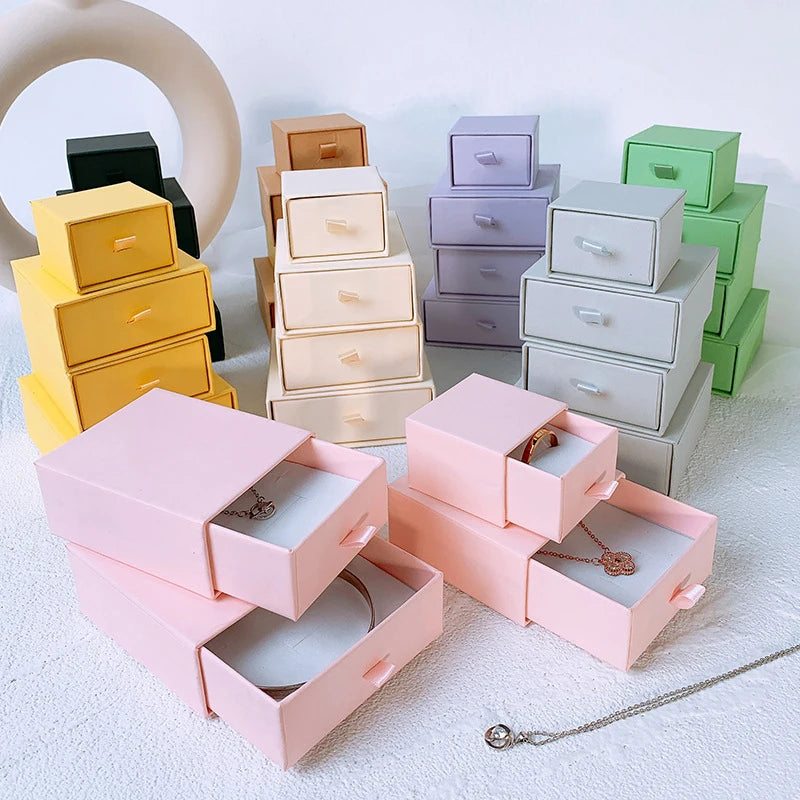 High Quality Custom Logo Cardboard Jewelry Gift Box for Necklace Bracelet Rings-Sliding Drawer Paper Packaging (Lateen Brand)