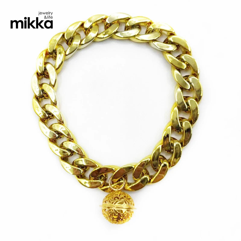 Fashion CCB Cuban Necklace Pet Dog Chain with Custom Bell Pendant Making Necklace