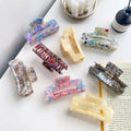 10% OFF CUSTOM LOGO SIZE Floral Square Tortoiseshell Eco Friendly Acetate Claw Clips for Women