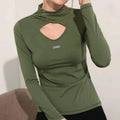 L230486 Clothing Manufacturers Custom Women Gym Yoga Wear Women Hole Design Long Sleeve Soft Shirts Yoga Tops Women's Blouses