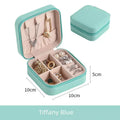 10cm Case Boxes Button Zipper Leather Storage Earring Holder PU Leather Jewelry Organizer Portable Jewelry Storage Box