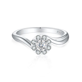 Custom Fashion Jewelry 3A CZ Promise Engagement Promise Wedding Rings 925 Sterling Silver Casual Rings for Ladies