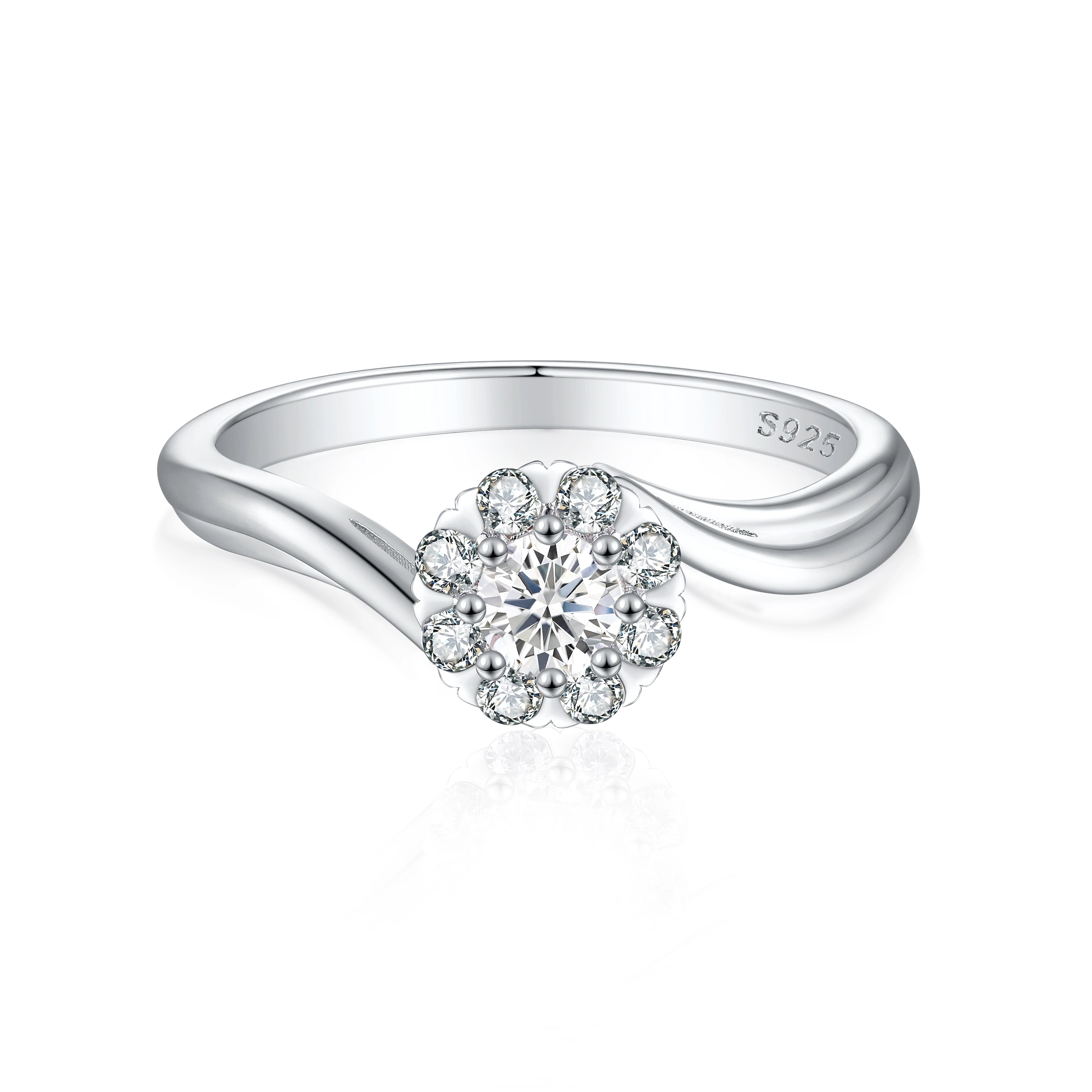 Custom Fashion Jewelry 3A CZ Promise Engagement Promise Wedding Rings 925 Sterling Silver Casual Rings for Ladies