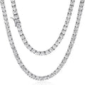RINNTIN SC74 Platinum Plated Diamond-studded 3A White Lab Diamond Zircon Hiphop 16 18 20 22 Inches S925 Sterling Silver Necklace