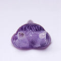 Huiying 23*33mm Semi Precious Stone Crafts Gemstones Carved Animals Natural Crystal Amethyst Fox Crafts