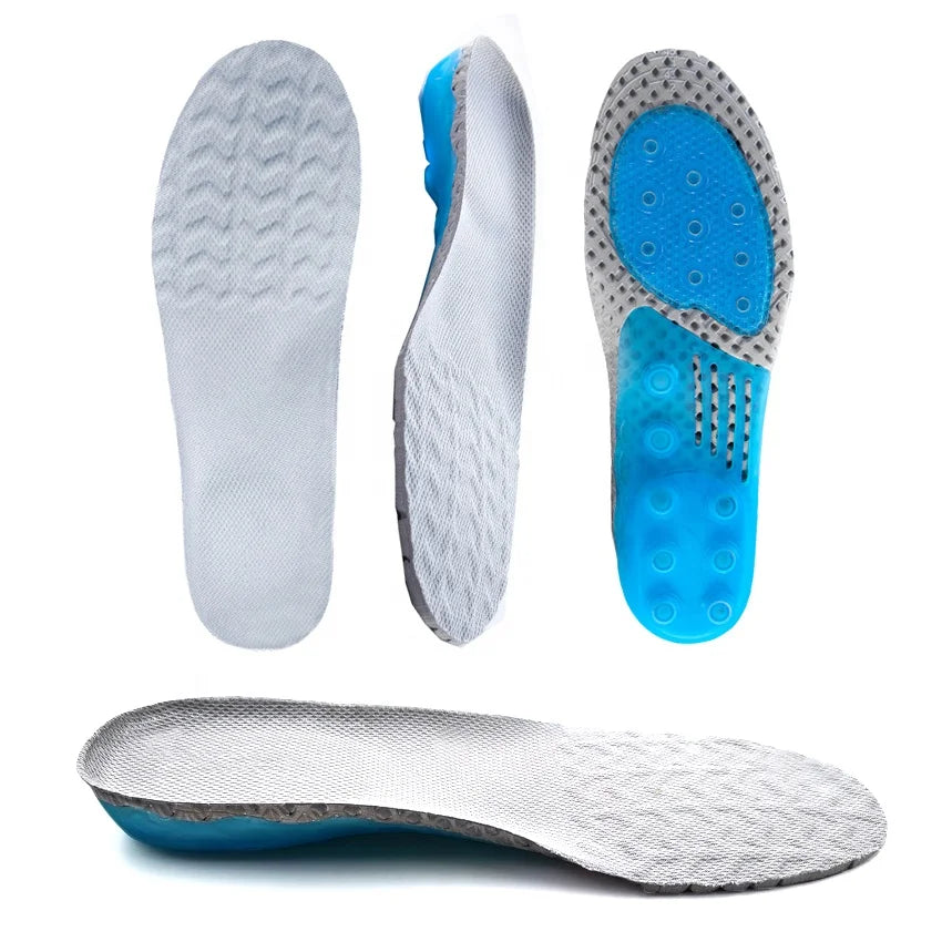 Silica Gel Spring Cushioning Shock Absorption Shoe Insole Forefoot Enhances Massaging Plantar Fasciitis Sports Running Insoles