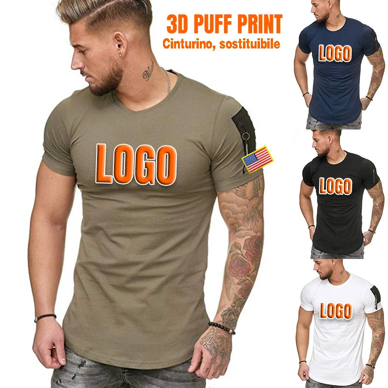Men's High Quality Dry Gym T-Shirt Fitness Cotton Spandex Knitted Fabric Comfortable Gym Clothing