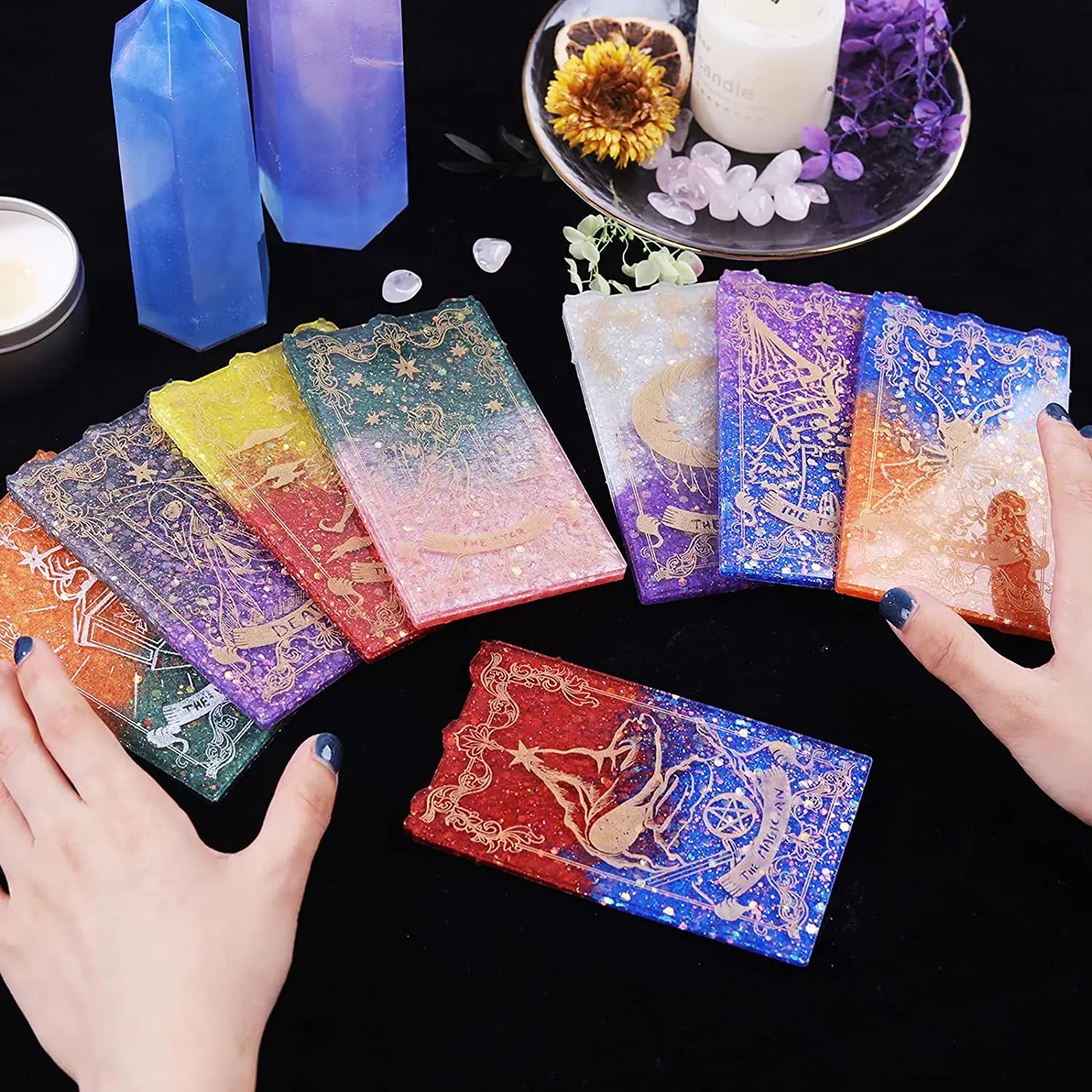 Tarot Cards Resin Molds Silicone Different Major Cards Molds Large Tarot Epoxy Resin Molds DIY Tarot Cards Game Decoration