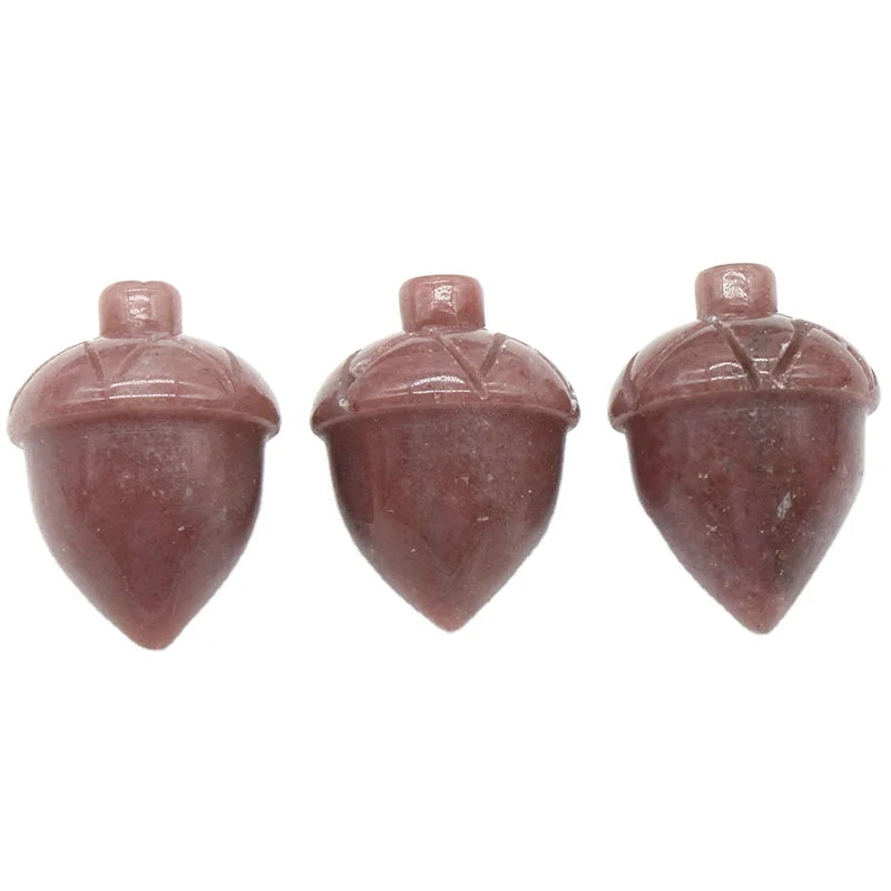 2025 New Arrival Christmas Pinecone Carved Figurine Natural Purple Aventurine Crystal Diy Ornaments Hanging Decoration Carving Crafts